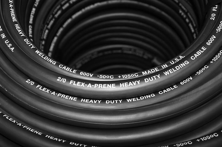 close up of Flex-A-Prene heavy duty welding cable