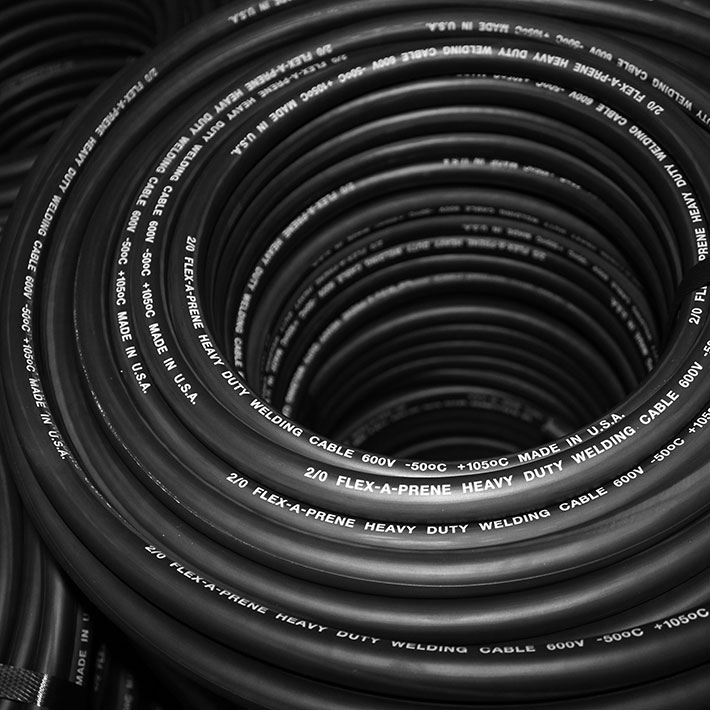 close up of Flex-A-Prene heavy duty welding cable