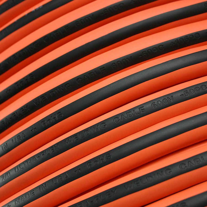 Close up of ultra flex welding cable
